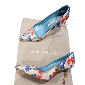 Manolo Blahnik floral heel